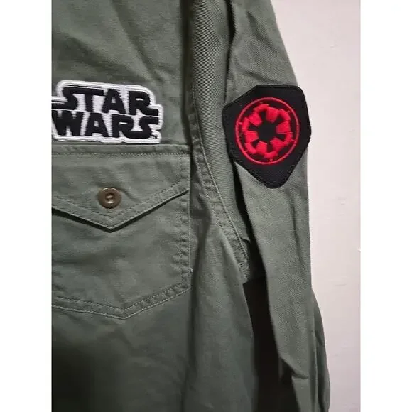 Star Wars Shirt Women Green Army Patches Rebel Alliance Elite Force Size Medium - Picture 4 of 14